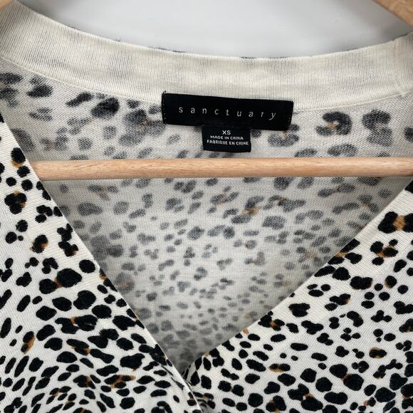 Sanctuary XOXO Animal Print V Neck Sweater // XS - Picture 8 of 13